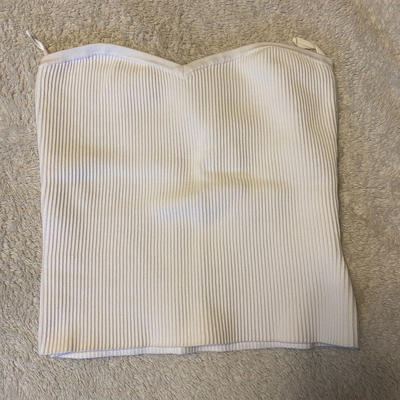 ARITZIA BABATON White Sculpt Knit Sweetheart Tube Top - Picture 3 of 5